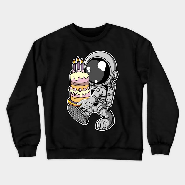 Astronaut Birthday Cake Crewneck Sweatshirt by ArtisticParadigms